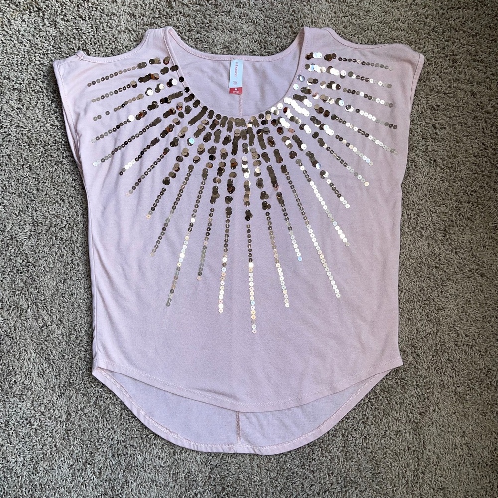 Light Rose Pink/Sequin Top